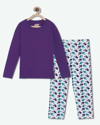 SINI MINI Girls Casual Pyjama Sleepsuit(Multicolor)