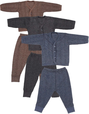 Fly Step Top - Pyjama Set For Baby Boys & Baby Girls(Multicolor, Pack of 3)