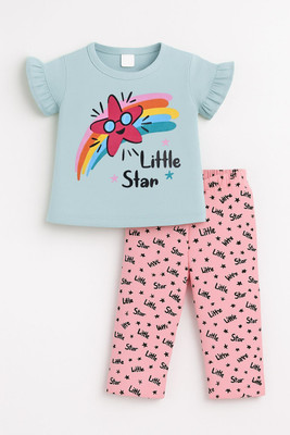 KidsCute Baby Girls Casual Top Capri(Cement)