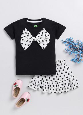 Yk Girls Casual Top Skirt(Black)