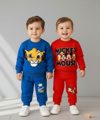 Iffat collection Baby Boys Mickey Casual Sweatshirt Sweatpant(MULTICOLOR)