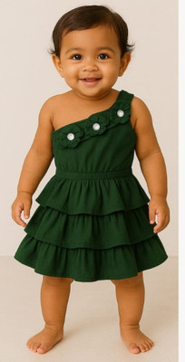 Fashiva Baby Girls Dora Party(Festive) Skirt Top(GREEN)