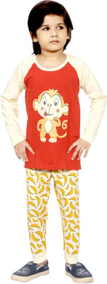 Mojua Baby Boys Casual T-shirt Pyjama(Multicolour1)