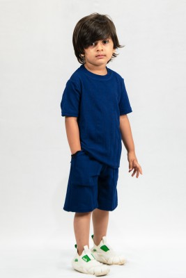 ALANTA Baby Boys Casual T-shirt Shorts(BLUE)