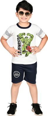new gen Baby Boys Casual T-shirt Shorts(WHITE)