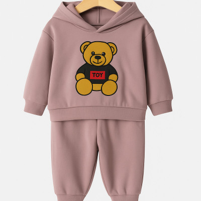 FASHIONCARNIVEL Boys & Girls Casual Sweatshirt Sweatpant(Baby Pink)