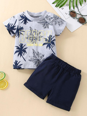 DOODEEKIDS Baby Boys & Baby Girls Casual T-shirt Shorts(Grey)