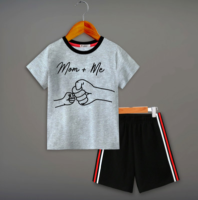 tarsier Boys Casual T-shirt Shorts(MOM+ME MEL S.SLV_BK NETFOLD SHORTS)