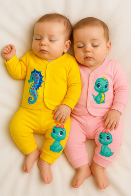 Rex Rabbit Baby Boys & Baby Girls Casual Shirt Pyjama(Gold)