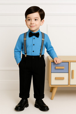Bleckz Someck Boys Party(Festive) Shirt Pant(Blue)