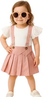 MiniMighty Baby Girls Casual T-shirt Shorts(pink)