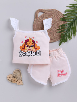 YK X Tinyo Boys & Girls Peppa Pig Casual Top Shorts(Peach)