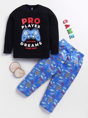 Here&Now X Game Begins Boys Casual T-shirt Trouser(Black)