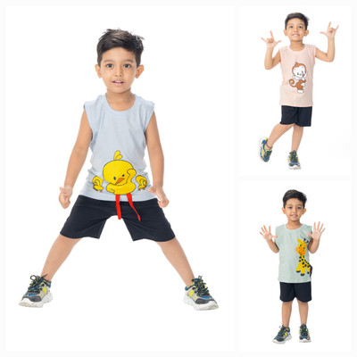 new gen Baby Boys Casual T-shirt Pant(MULTICOLOR)