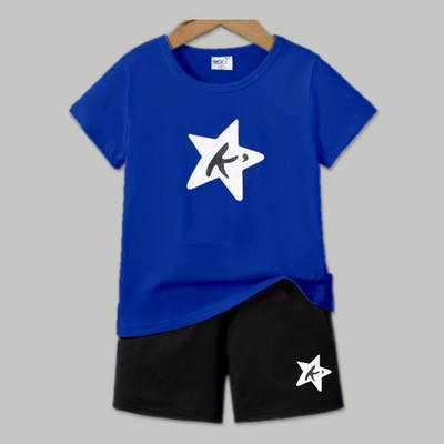 MGRS Baby Boys & Baby Girls Casual T-shirt Shorts(BLUE)