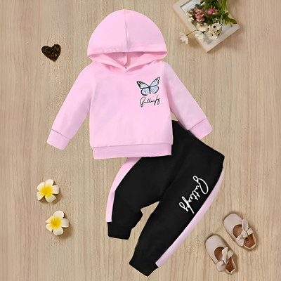 Afreen Creations Girls Casual Sweatshirt Track Pants(Pink, Black)