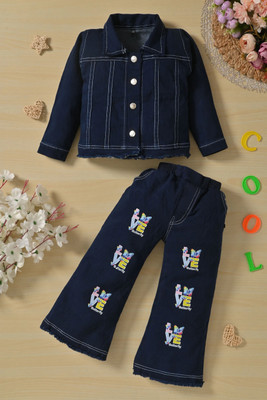 Star Case Girls Party(Festive) Jacket Jeans(DARK BLUE)