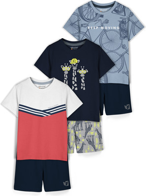 Hellcat Girls Casual T-shirt Shorts(coral2/Navy2/Bluish Grey2)