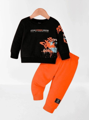 SRP COLLECTION Baby Boys & Baby Girls Casual Shirt Pant(Black Orange)
