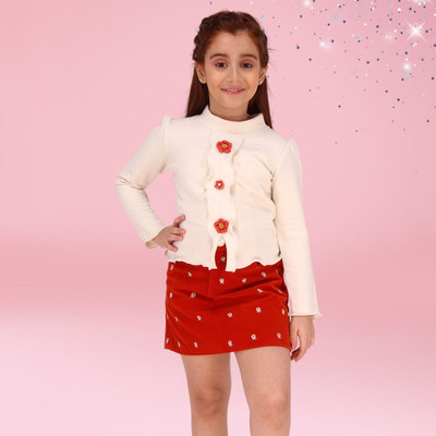 Cutecumber Baby Girls Casual Top Skirt(Cream)