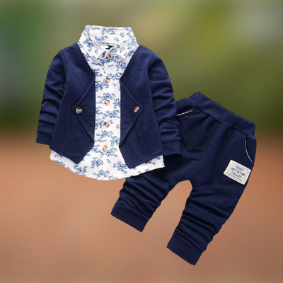 Fabizza Baby Boys Party(Festive) Jacket Pant(Blue)