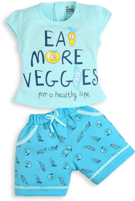 Wonder Klothes Girls Casual Top Pant(Blue)