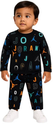KicoCart Baby Boys & Baby Girls Casual T-shirt Pyjama(BLACK)