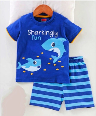 SANWARIA CLUB Baby Boys Casual T-shirt Shorts(SKY)