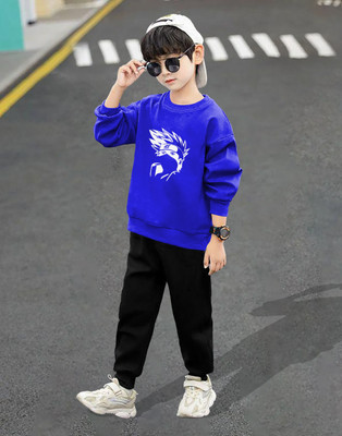 LGGARMENTS Boys Casual T-shirt Track Pants(Royal Blue_4)