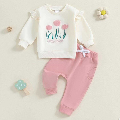 NMB STYLE Baby Girls Casual Top Track Pants(Multicolors)