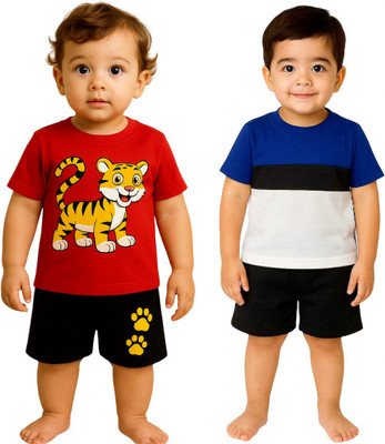 SEGRO Baby Boys & Baby Girls Casual T-shirt Shorts(RED, ROYAL)