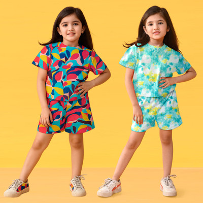 Likadofashion Girls Casual T-shirt Shorts(SATRANGI+RAMA)
