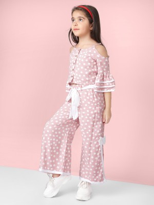 naughty ninos Girls Casual Top Pyjama(Pink)