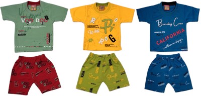 DX Baby Boys & Baby Girls Casual T-shirt Shorts(Multicolor)