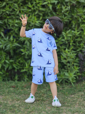 ALANTA Baby Boys Casual T-shirt Shorts(PURPLE)