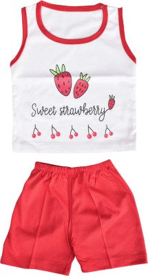 pankhu Baby Boys & Baby Girls Casual T-shirt Shorts, Pullover(White)