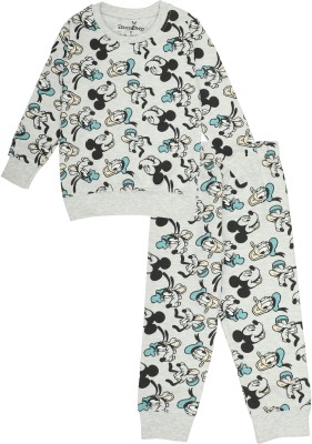 DISNEY BY MISS & CHIEF Baby Boys & Baby Girls Casual Sweatshirt Pyjama(Grey)