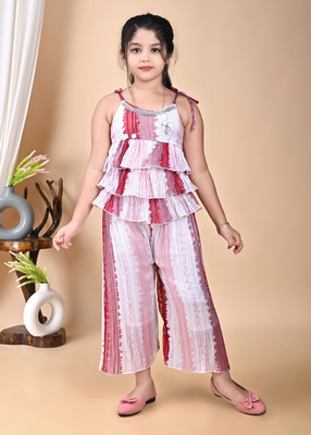 HouseOfCommon Girls Party(Festive) Top Pant(MAROON)