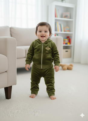 Belvik Boys & Girls Casual Top Pant(Green)