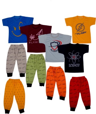 MA GROUP OF COMPANY Baby Boys & Baby Girls Casual T-shirt Track Pants(Multicolor)