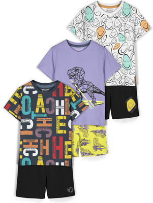 Hellcat Girls Casual T-shirt Shorts(Black2/Lavender2/White2)