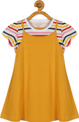 Plum Tree Girls Casual Dungaree Top(VANILLA)