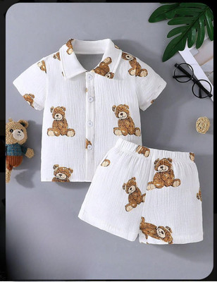 The Fashion Prime Boys Party(Festive) Shirt Shorts(White)