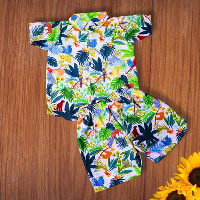 THREADNEST Boys Jungle Book Party(Festive) Shirt Shorts(Multicolour)