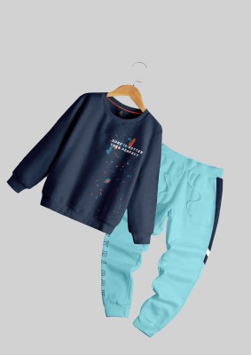 Codez Boys Casual Sweatshirt Track Pants(Dress Blue-2)