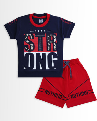 Wonder Klothes Boys Casual T-shirt Shorts(Red)