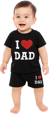 pankhu Baby Boys & Baby Girls Casual Dress T-shirt, Pullover, Shorts(Black)