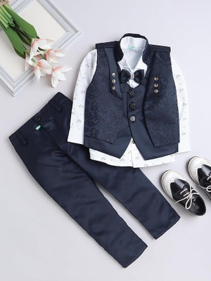 Elite Trend Traders Boys Festive & Party Waistcoat and Pyjama Set(Blue Pack of 1)