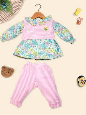 Kiko Baby Girls Casual Top Pant(Pink)