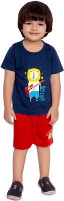 Epoxy Baby Boys & Baby Girls Casual T-shirt Shorts(Dark Blue)